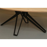 Ovale eikenhouten eettafel 260 x 120 cm | 3D matrix zwart