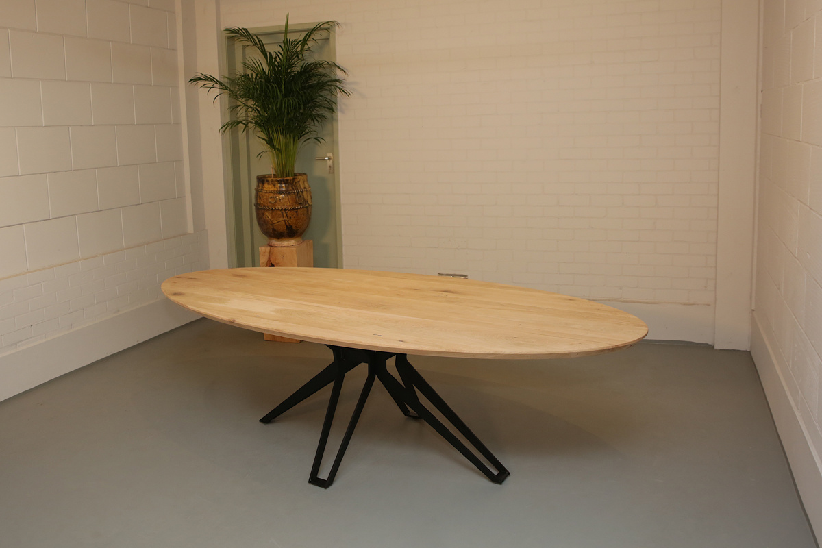 Ovale eikenhouten eettafel 260 x 120 cm | 3D matrix - TAFELARSENAAL