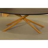 Ovale eikenhouten eettafel 240 x 110 cm | Mikado poot onderstel goud