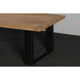 Salontafel notenhout 140 x 80 cm | U-profiel zwart