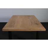 Salontafel notenhout 140 x 80 cm | U-profiel zwart