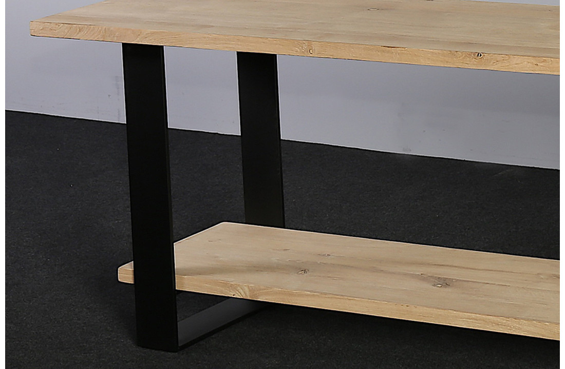 Wandtafel eikenhout 170 x 45 cm | Strippoot onderstel zwart