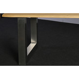 Boomstamtafel eikenhout 240 x 95  cm | U-profiel onderstel