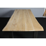 Boomstamtafel eikenhout 240 x 95  cm | U-profiel onderstel