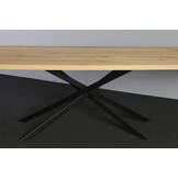 Eettafel eikenhout 245 x 100 cm | Mikado onderstel zwart