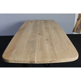 Eettafel eikenhout 245 x 100 cm | Mikado onderstel zwart