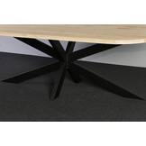 Eettafel eikenhout 250 x 100 cm | Matrix 200 cm zwart