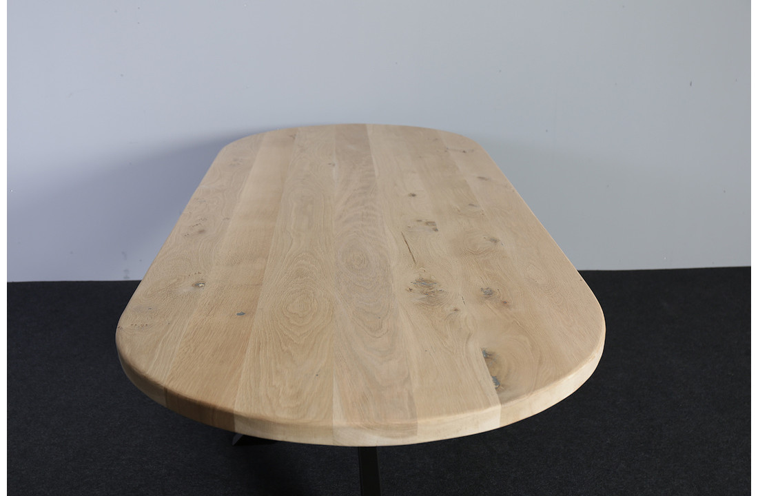 Eettafel eikenhout 250 x 100 cm | Matrix 200 cm zwart
