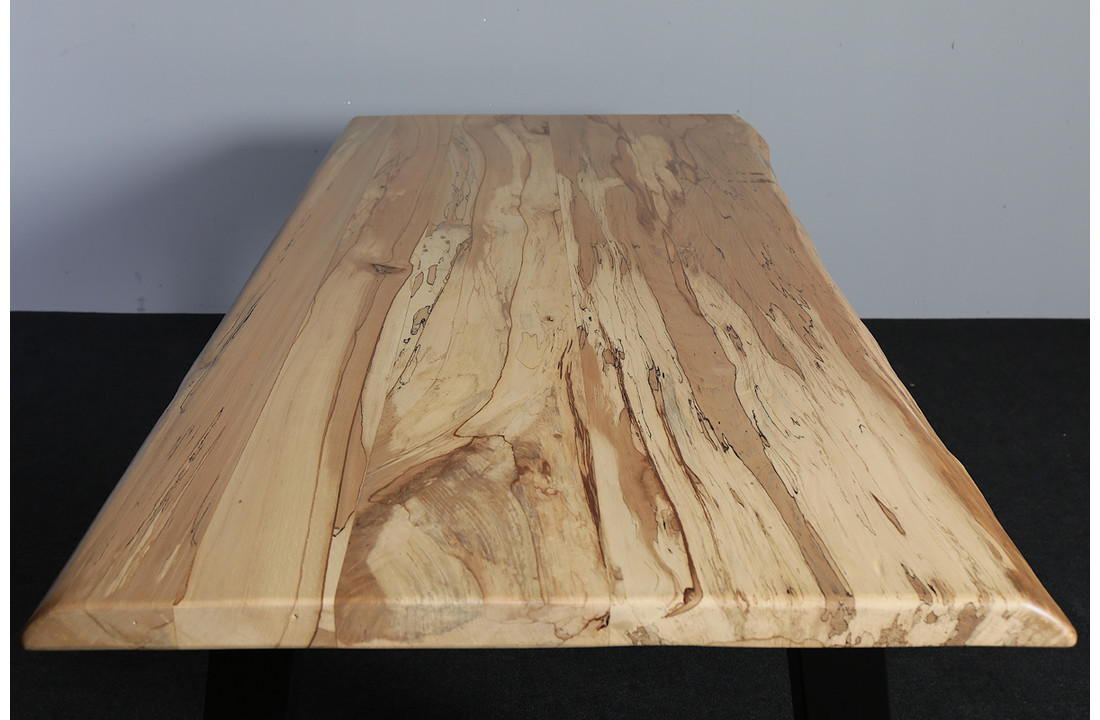 Boomstamtafel Beukenhout 240 x 100 cm | A-profiel onderstel zwart