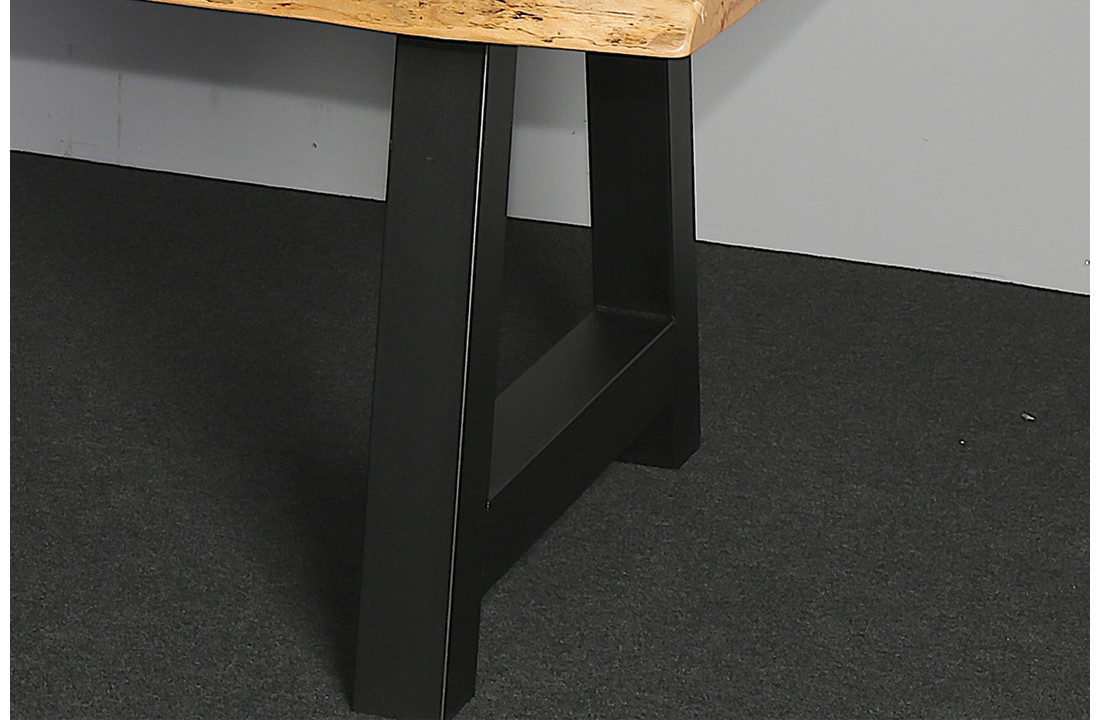Boomstamtafel Beukenhout 240 x 100 cm | A-profiel onderstel zwart