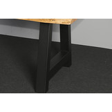 Boomstamtafel Beukenhout 240 x 100 cm | A-profiel onderstel zwart