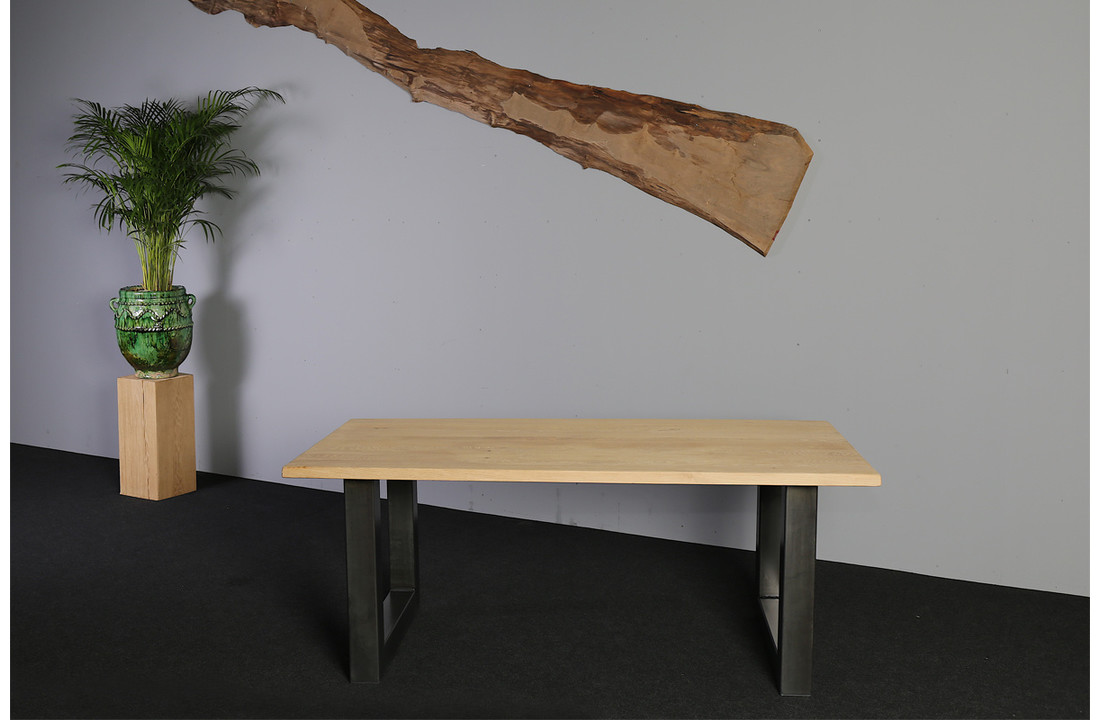 Eikenhouten eettafel 185 x 100 cm | U-profiel onderstel