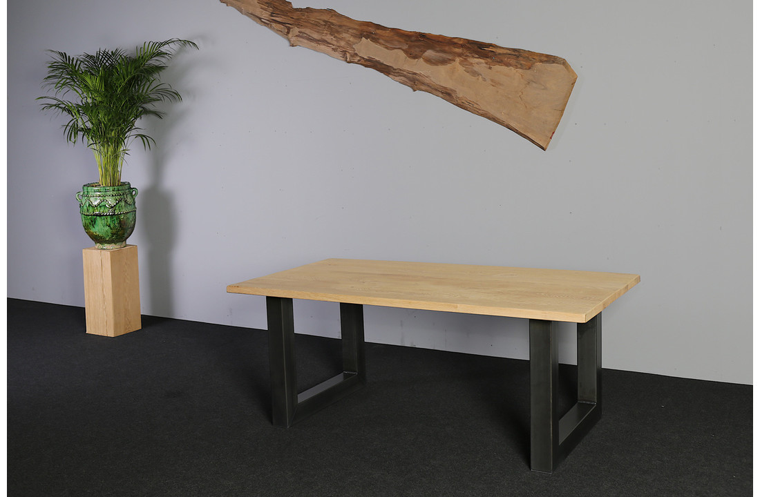 Eikenhouten eettafel 185 x 100 cm | U-profiel onderstel