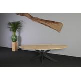 Ovale magnoliahouten eettafel 240 x 120 cm | Matrix onderstel