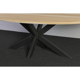 Ovale magnoliahouten eettafel 240 x 120 cm | Matrix onderstel
