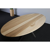 Ovale magnoliahouten eettafel 240 x 120 cm | Matrix onderstel