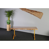 Boomstamtafel van Plataan 180 x 90 cm | Onderstel K50 goud