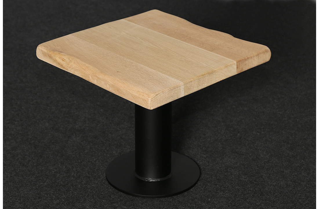 Bijzettafel eikenhout 50 x 50 cm | Midden poot rond