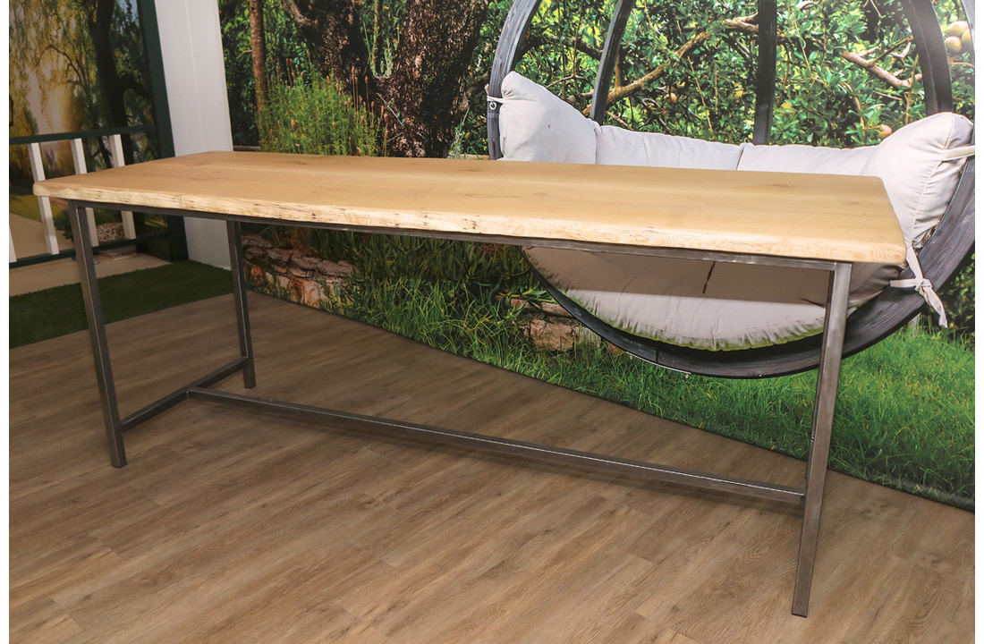 Boomstam bartafel van eikenhout 270 x 100 cm