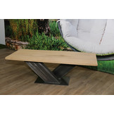 Salontafel eikenhout 150 x 60  cm | V-profiel onderstel