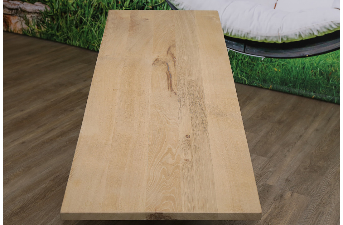 Salontafel eikenhout 150 x 60 cm | V-profiel onderstel