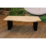 Salontafel iepenhout 130 x 65  cm | U-profiel onderstel