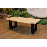 Salontafel iepenhout 130 x 65  cm | U-profiel onderstel