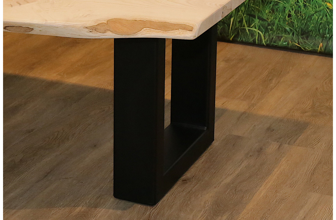 Salontafel iepenhout 130 x 65 cm | U-profiel onderstel