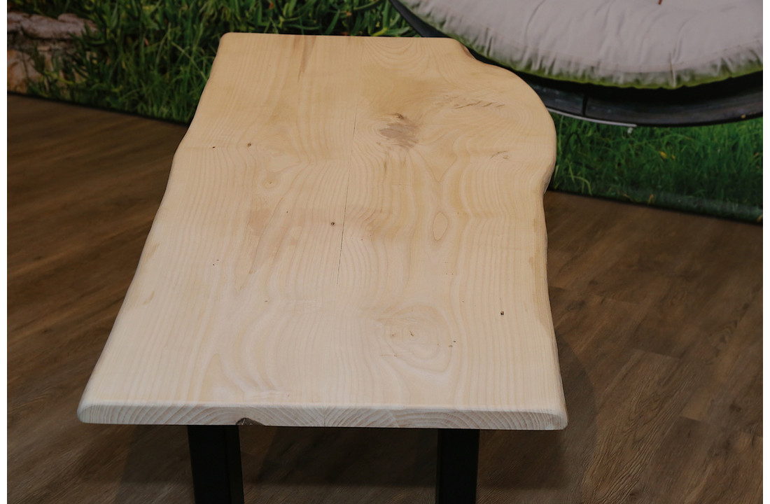 Salontafel iepenhout 130 x 65 cm | U-profiel onderstel