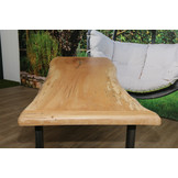 Boomstamtafel Beukenhout 240 x 90 cm | U-profiel onderstel