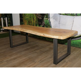 Boomstamtafel Beukenhout 240 x 90 cm | U-profiel onderstel