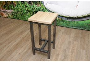 Barkruk met eikenhouten zitting