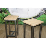 Barkruk 75 cm hoog | Stalen frame, koker 4 x 4 cm