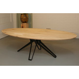 Ovale eikenhouten eettafel 260 x 120 cm | 3D matrix zwart