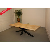 Rechte tafel eikenhout 260 x 100  cm | Matrix 200 cm onderstel