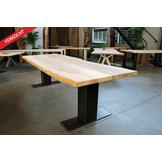 Boomstamtafel van Plataan 280 x 100 cm | Kolompoot onderstel