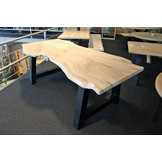 Boomstamtafel Beukenhout 220 x 100 cm | A-profiel onderstel