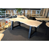 Boomstamtafel Beukenhout 220 x 100 cm | A-profiel onderstel