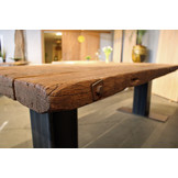 Buitentafel hardhout 240 x 95 x 7 cm | Kolompoot 22 x 22 cm