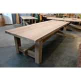 Buitentafel  eikenhout 300 x 100 cm  | Houten onderstel