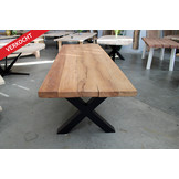 Buitentafel Amerikaans  eiken 300 x 100 cm  | X-profiel 10 x 10 cm zwart