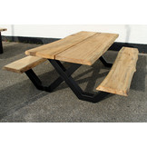 Picknicktafel 230 x 100 x 6 cm | Picknick onderstel zwart