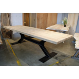 Eiken rechte eettafel 280 x 100 x 5,5 cm | H200K10 onderstel