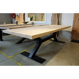Eiken rechte eettafel 280 x 100 x 5,5 cm | H200K10 onderstel