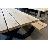Picknicktafel eikenhout 250 x 100  cm | Picknick onderstel