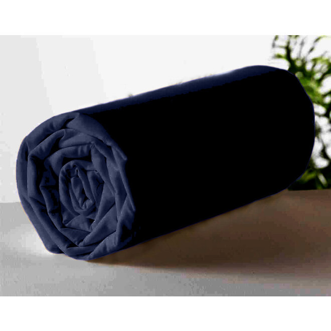 Nice Dreams - Hoeslaken - 100% Katoen - Navy - (tot 30 cm hoogte)