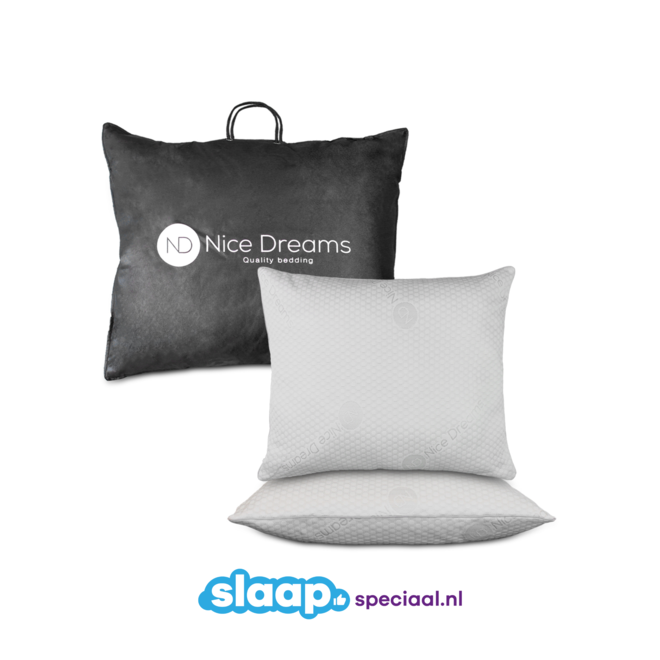 Nice Dreams - Sleepjust Hoofdkussen - 60x70 cm - Duopack - Cooltouch Verkoelend Effect