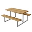 Plus Danemark Design kinderpicknicktafel gegalvaniseerd staal en geimpregneerd hout 110x110x57cm