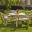 Plus Danemark Ronde picknicktafel met rugleuning 8 personen van geimpregneerd hout