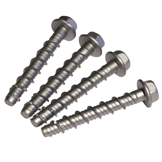 4x Heavy duty galvanized screw 8x65mm for concrete or wood